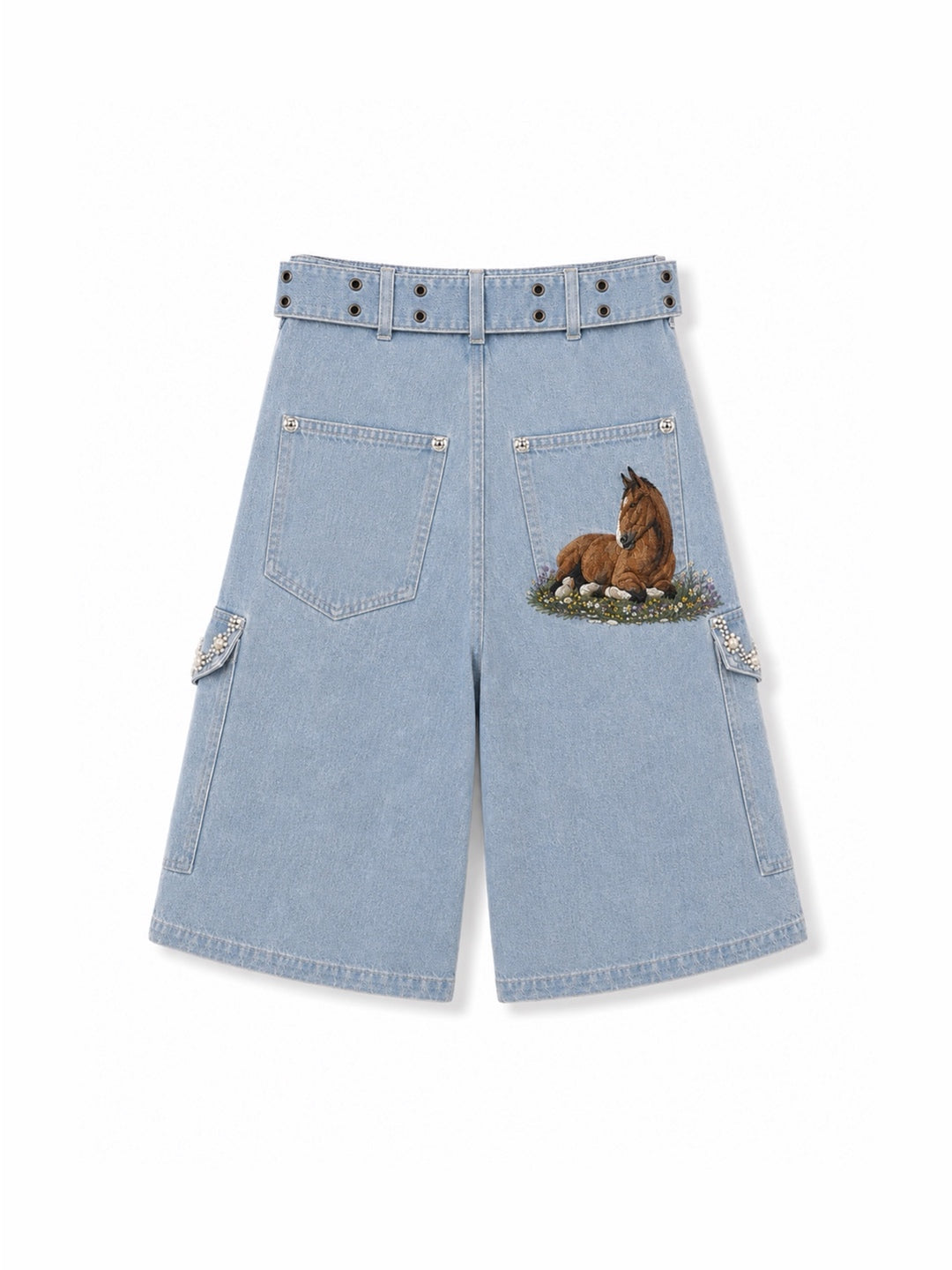 Caballo Denim Embellished Jort