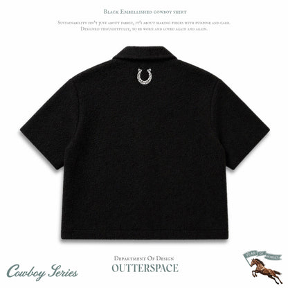 Black Embellish Cowboy Shirt